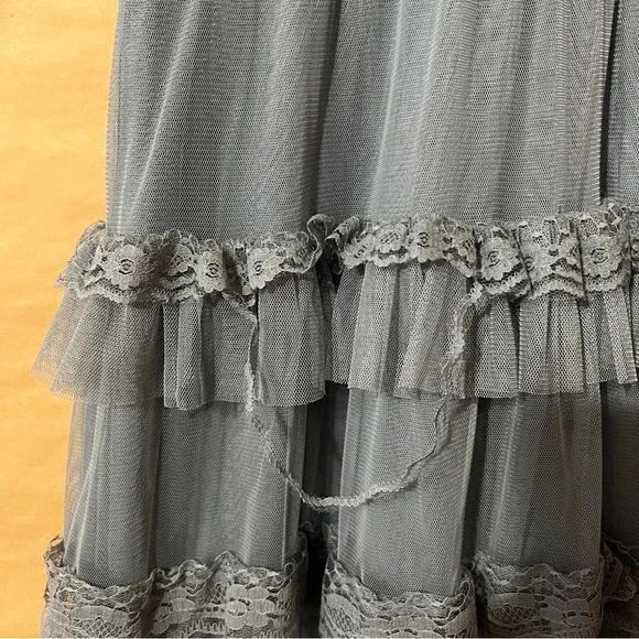 JessaKae | Harper Dress Embroidered Tulle Tiered Midi Dress Slate Blue Size XL - Picture 7 of 13